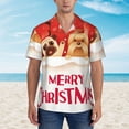 thumbnail image 2 of Kll Men'S Hawaiian Shirt Short Sleeve Button Down Beach Shirts-Animals Merry Christmas, 2 of 7
