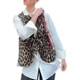 thumbnail image 2 of Xmarks Women's Leopard Print Bow Lace Up Vest Y2k Tie Front Sleeveless Cardigan Waistcoat, 2 of 8