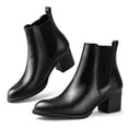 thumbnail image 3 of Pennysue Women Chelsea Boots Black Pu Female Chunky Heel Ankle Booties 10M, 3 of 8