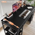 thumbnail image 6 of Amadwell 54" Desk with Drawers & Storage, Office Desk with Reversible Shelves, Gaming Computer Desk, Black, 6 of 9
