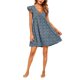 thumbnail image 4 of Sunloudy - Vestido suelto de verano para mujer, estampado sólido/floral, mangas volantes plisadas, cuello en V, vestido corto Sunloudy  moda, 4 of 9