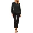 thumbnail image 2 of INSPIRE CHIC Blouse de Travail en Chiffon à Manches Longues Unie pour Femmes P Noir, 2 of 5