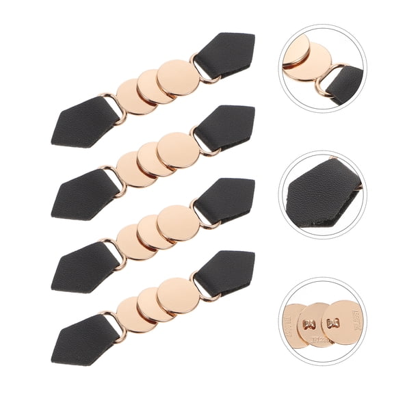 AURARMLET 4Pcs Black Metal Toggle Clasps for Coat Collar and Bag Buckles