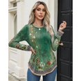 thumbnail image 2 of Weardear Women's Long Sleeve Crew Neck Tunic Tops Pleated Fall Blouse Casual Dressy Shirts S-XXL, 2 of 7