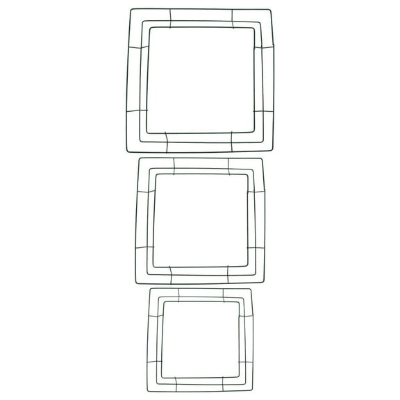 Uonlytech 3Pcs Metal Wreath Frame Green Coating Iron Floral Wreath For Diy Christmas Decorations