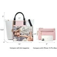thumbnail image 3 of Women Fashion Handbags Wallet PU Leather Shoulder Tote Bag Top Handle Satchel Purse Set 2pcs with Wallet, 3 of 6