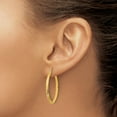 thumbnail image 3 of Primal Gold 14 Karat Yellow Gold Diamond-cut Hoop Earrings, 3 of 4