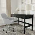 thumbnail image 2 of Martha Stewart Home Office 3 Drawer Desk with Tapered Legs in Black with Oil Rubbed Bronze Hardware, 2 of 12