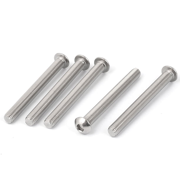 Tornillo de cabeza de botón de acero inoxidable M8 x 75 mm 5 piezas