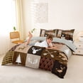 thumbnail image 2 of Castle Fairy Vintage CHeckered Camo Deer Duvet Cover King,Animal Hunting King Bedding,Tan Brown Cream,Grey Reversible,3 Pieces,No Comforter,1 Duvet Cover and 2 Pillowcases, 2 of 6