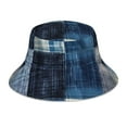 thumbnail image 3 of Daiia Indigo Patchwork Quilt Pattern Bucket Hat - Trendy Cotton Sun Hat for Beach, Golf, Fishing - Fun Outdoor Vacation Boonie for Men and Women, 3 of 9