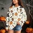 thumbnail image 2 of Grblisyd Halloween Girls Oversized Hoodies Fleece Pullover Sweatshirts Kids Fashion Casual Outfits Fall Winter Clothes, 2 of 5