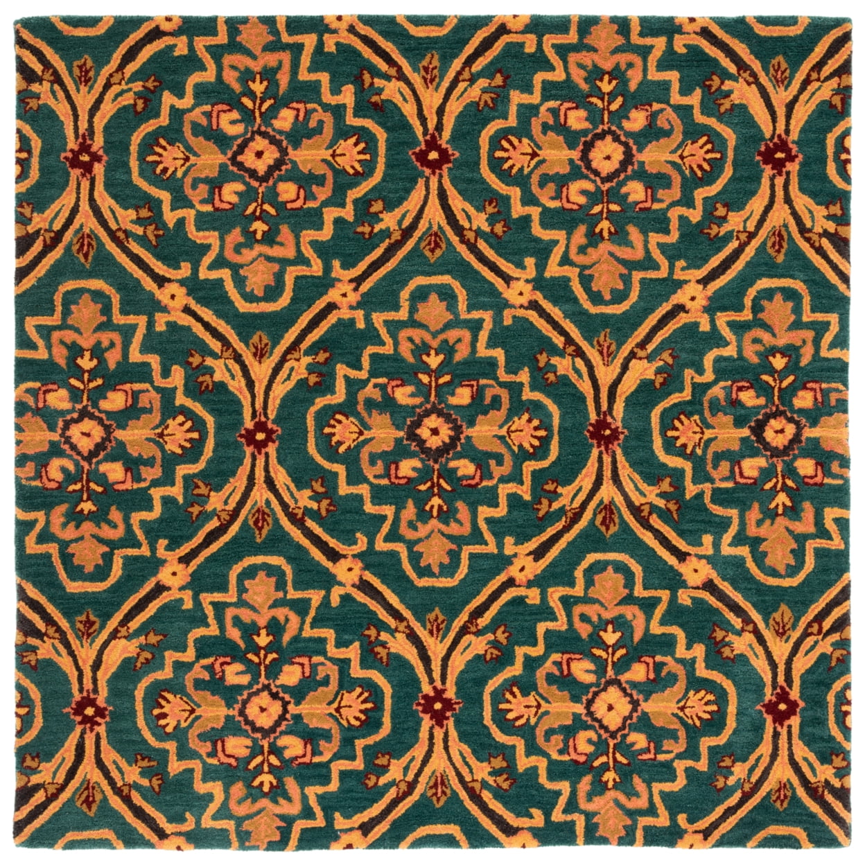 SAFAVIEH Heritage Tana Floral Area Rug, Green/Orange, 3' x 5'