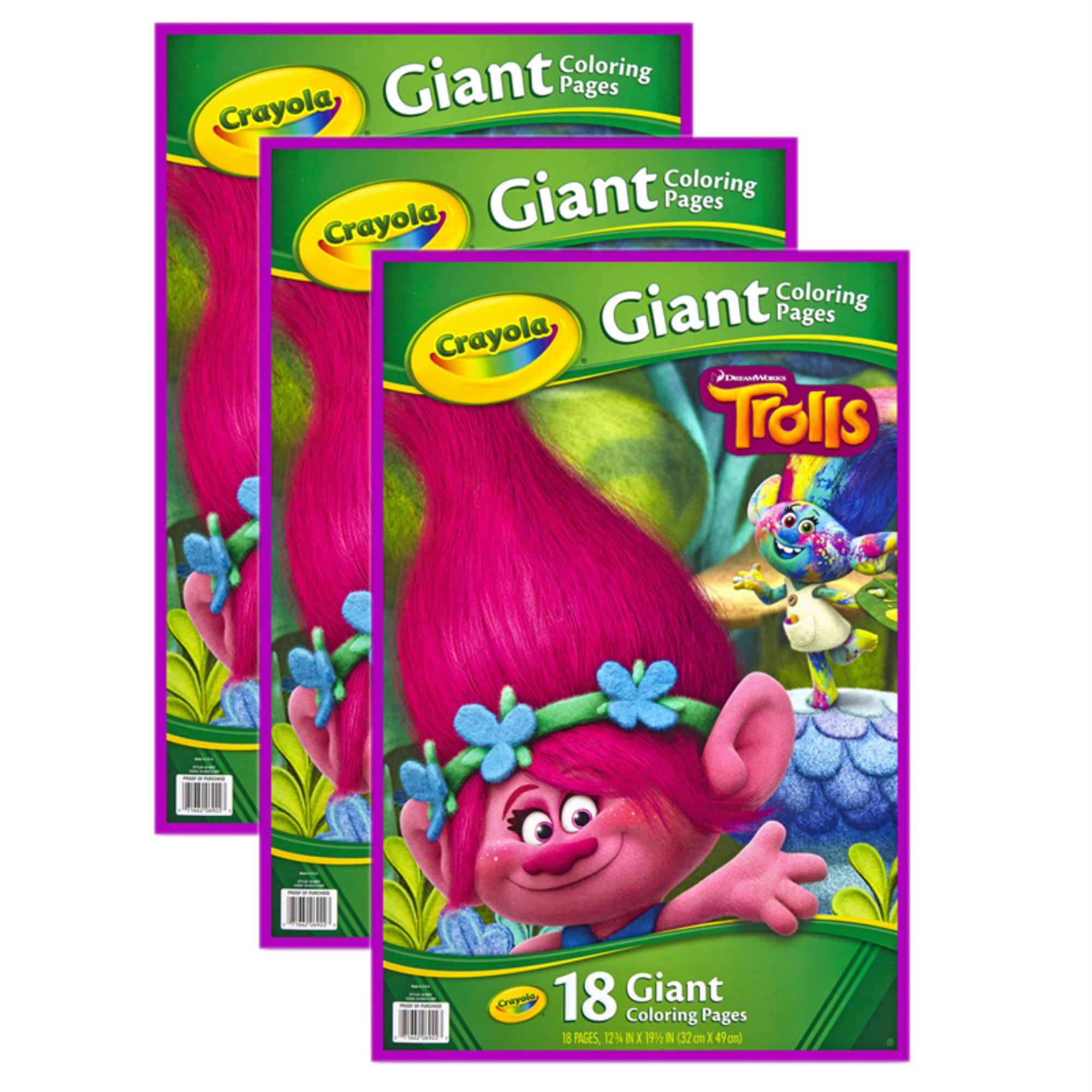 (3 Ea) Crayola Giant Coloring Pages Trolls