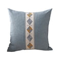 thumbnail image 1 of Almohada de tiro simple moderna de lino de estilo étnico con bordado geométrico, 1 of 4