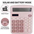 thumbnail image 3 of Crrynuo - Calculadora de escritorio (rosa) - Pantalla LCD grande de 12 dígitos - Alimentación dual (celda solar + pilas AA) - Teclas grandes - Apagado automático, 3 of 6