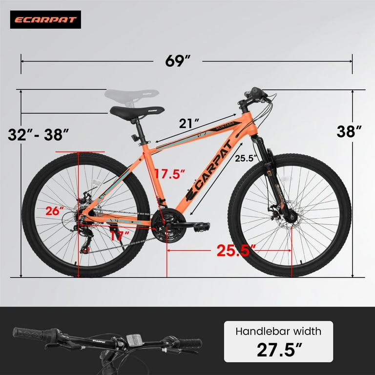 Ecarpat 26 inch Mountain Bike for Adult 21 Speed Aluminum Frame Disc Brake Walmart
