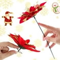 thumbnail image 6 of 24 Pieces 5.5 Inch Christmas Poinsettia Flower Christmas Glitter Artificial Flower with Clips and Sticks Xmas Tree Ornament for Home Wreath Garland Party Decor, 6 of 7