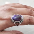 thumbnail image 2 of Natural Purple Copper Turquoise Ring, Turquoise Ring, December Birthstone, Bohemian Band, 925 Sterling Silver, Womens Ring, Christmas, Thanksgiven, Handmade, Statement Jewelry, Natural Turquoise Ring, 2 of 6