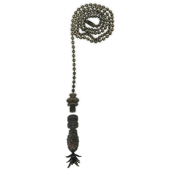 Royal Designs Fan Pull Chain with Vintage Pineapple Finial – Antique Brass