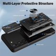 thumbnail image 2 of Compatible Samsung Galaxy S23 Case with Card Holder & Kickstand,Military Grade Camera Slide Lens Cover Magnetic Samsung S23 Wallet Case Shockproof Protective Phone Case for Galaxy S23 Case Black, 2 of 14