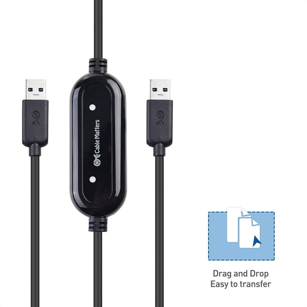 Resplandor deletrear Telemacos Cable Matters USB 3.0 Data Transfer Cable PC to PC for Windows and Mac  Computer in 6.6 ft - PClinq5 and Bravura Easy Computer Sync Included -  Compatible with PCMover for Windows