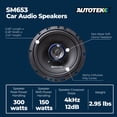 thumbnail image 4 of Autotek Street Machine 6.5 Inch 3-Way Car Audio Universal Coaxial Speakers, Pair, 4 of 9
