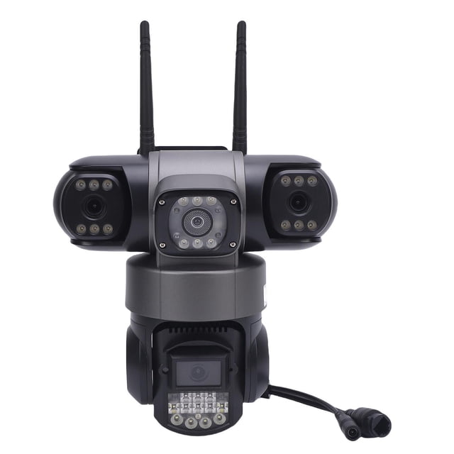 Cámara De Seguridad De Lente Triple De 2MP Cámara De Seguridad WiFi De 2.4GHz Con Detección De Movimiento 2 De Soporte De Alarma Inteligente Hasta 128G