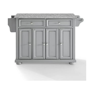 Maykoosh Earthy Elegance Granite Top Full Size Kitchen Island/Cart Gray/Black