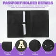 thumbnail image 3 of Uxcell Passport Holder for Travel, Initial Passport Cover and Luggage Tag Set with Alphabet Chenille Letter Patch Black A, 3 of 7