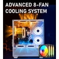 thumbnail image 2 of Evounic White ARGB Gaming PC Workstation Combo – i7 Xeon up to 3.6GHz, GeForce GTX 1080 8GB GDDR5X, 32GB RAM, 512GB SSD + 1TB HDD, WiFi 6 & BT 5.4, 8× ARGB Fans, Windows 11, RGB Keyboard & Mouse, 2 of 7