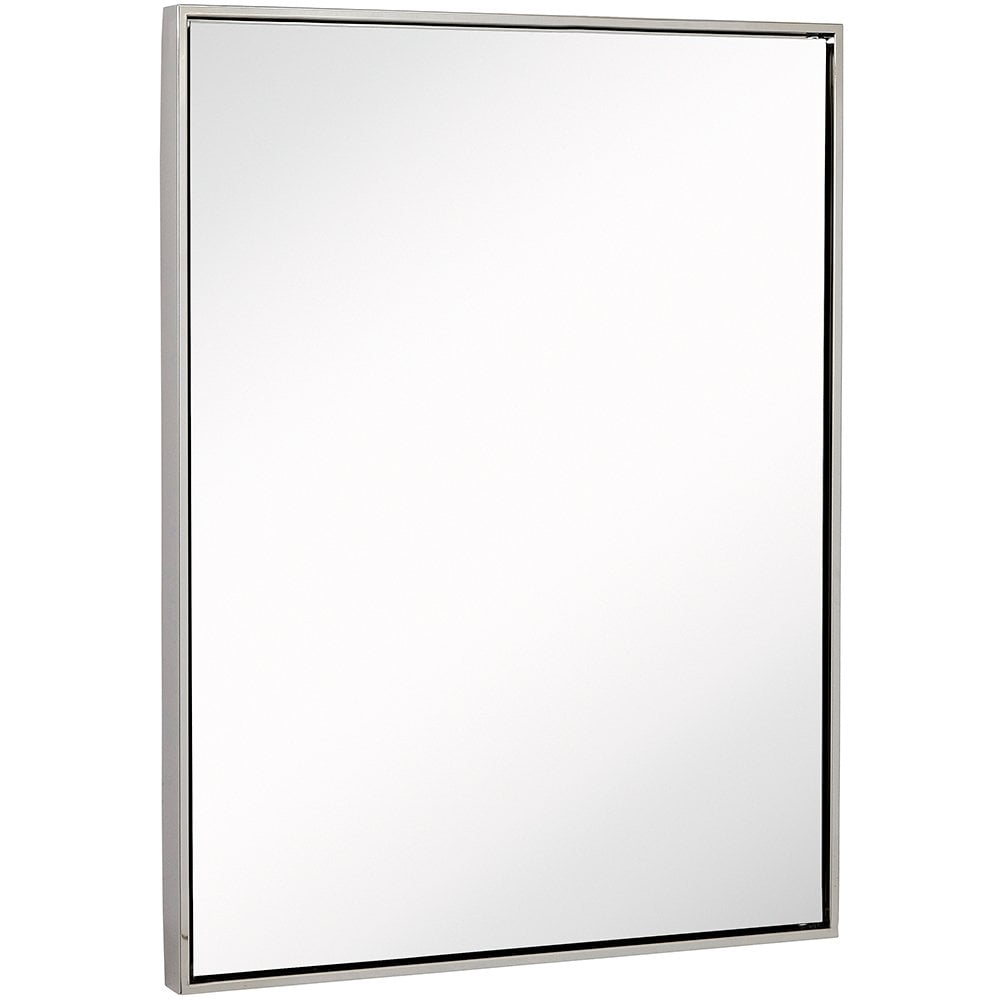 HAMILTON HILLS CLEAN LARGE MODERN POLISHED NICKEL FRAME WALL MIRROR
