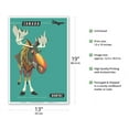 thumbnail image 2 of Canada - Wild Canadian Bull Moose - Qantas Airways - Vintage Airline Travel Poster by Harry Rogers c.1960s - Master Art Print (Unframed) 13in x 19in, 2 of 4