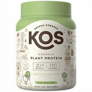 KOS Organic Plant Based Protein Powder, Chocolate Chip Mint, 20g Protein, 1.3lb