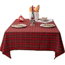 Vintage Christmas Tablecloth Plaid Table Cloth Rectangle Checkered Table Cover for Christmas New Year Decoration