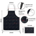 thumbnail image 3 of Dark Blue Sun Moon Star Pattern Apron-Garden Aprons for Women with Pockets-Cotton Linen Waterproof Kitchen Cooking Gardening Aprons Adjustable for Kitchen,Cooking,BBQ and Salon 33x27 Inch, 3 of 7