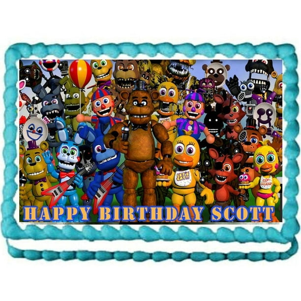 pic Five Nights At Freddy's Cake Decorations five nights at freddy s world party edible cake image cake topper 7 5 x10 pesonalized frosting image for cake decoration by kopykake