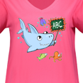 thumbnail image 3 of Inktastic Teacher Shark with School of Fish Women's Plus Size V-Neck T-Shirt, 3 of 4