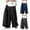 Navy, variant on Afuyipoi Oversized Men's Palazzo Pants,Loose with Button Breathable Elastic Waist Wide Leg Pants Navy M/34