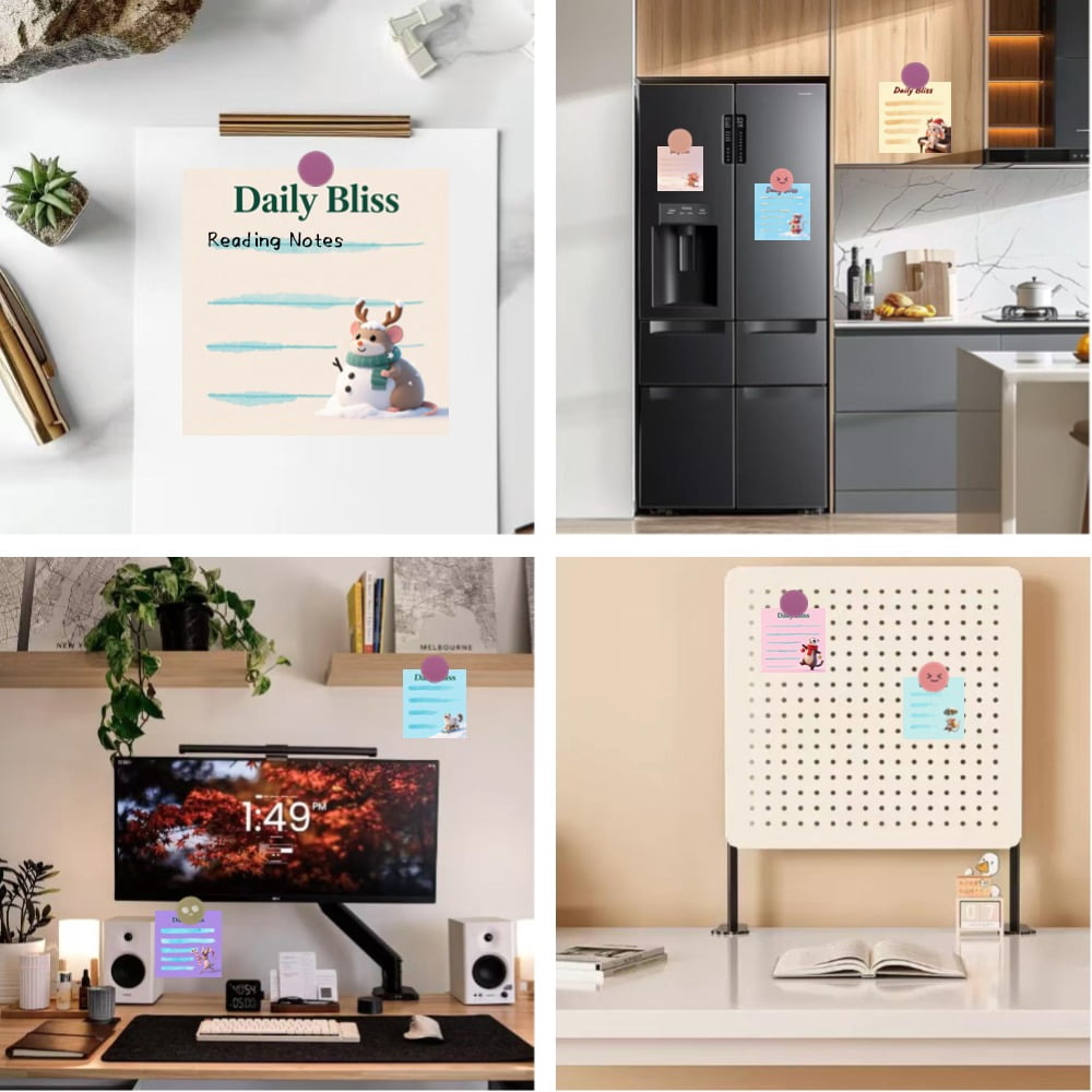 Daily Bliss: Sticky Notes Featuring Lovely Animals (3.54×3.54 inches)100-pack with105 Emoticon Stickers,Ideal for Quickly Jotting Down Reminders,marking Key Points and Leaving Temporary Messages