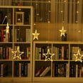 thumbnail image 4 of Yi Lighting LED Curtain String Lights with 12 Stars 138 LEDs for Christmas, Wedding, Party, Home Window Curtain Lights Decorations, 4 of 6