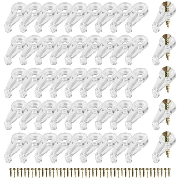 50pcs Glass Door Retainer Clips Kits Clips Glass Clips with Screws for Glass Cabinet Cabinet Doors