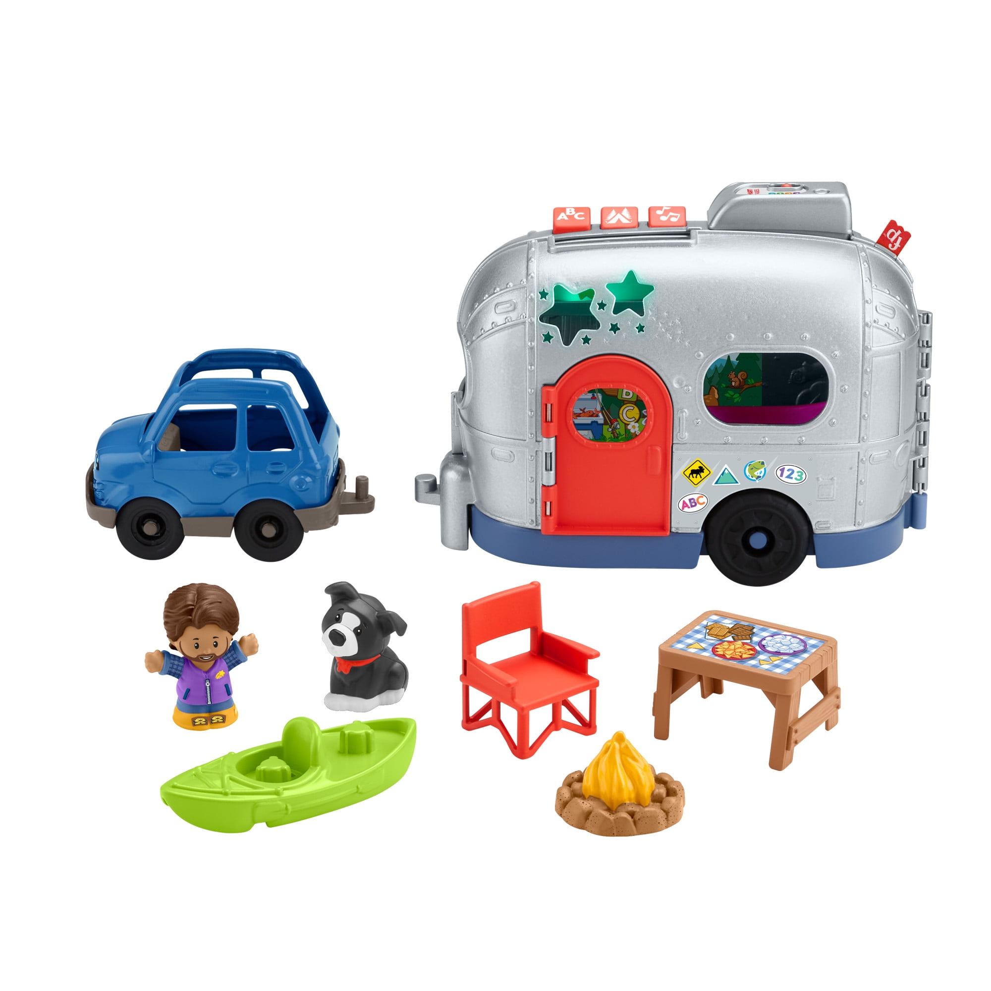 Fisher-Price Little People Light-up Learning Camper Electronic Toy RV Vehicle Playset for Toddlers