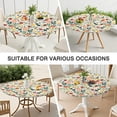 thumbnail image 7 of Pioneer Flower Floral Print Pattern Round Fitted Tablecloth with Elastic Edge,Dining Table Cover Waterproof,Outdoor Round Tablecloth for Camping,Dining,Indoor and Outdoor, 7 of 7
