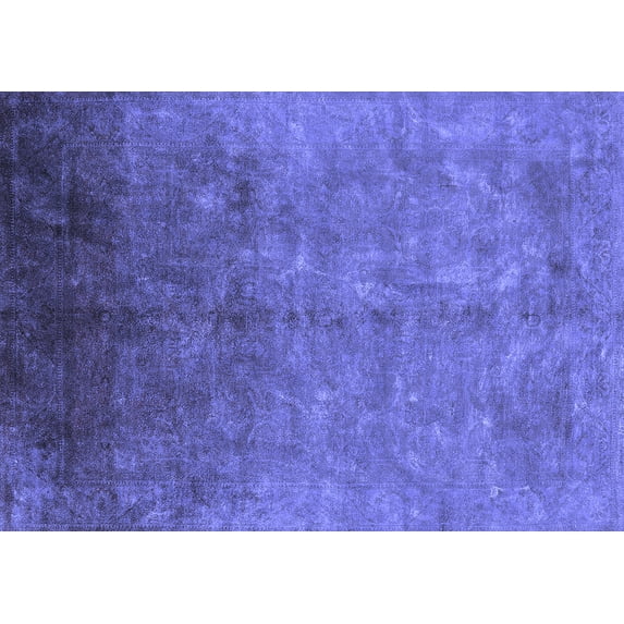 Ahgly Company Machine Washable Indoor Rectangle Persian Blue Bohemian Area Rugs, 5' x 8'