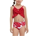 thumbnail image 2 of Heliisoer Girls Casual Cute Print Double Ruffle Two-Piece Set, 2 of 7