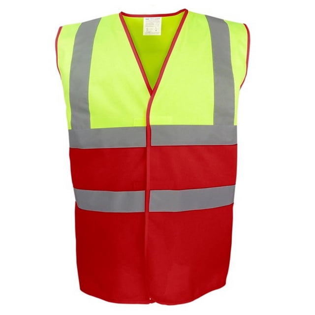 Yoko - Chaleco de Alta Visibilidad Dos Tonos para Adultos Unisex (Amarillo, Rojo)