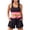 351#Pink, variant on Women's 2026 Ribbed Color Block High Waist Two Piece Swimsuit Sporty Athletic Bikini Set with Boy Shorts Moderate Coverage Bathing Suit Purple M