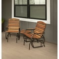 thumbnail image 4 of Jack-Post Hardwood Outdoor Gliding Tete-a-Tete Chairs in Bronze Frame, 4 of 7