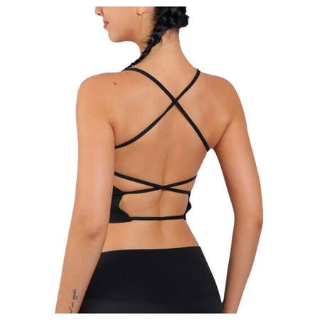 

UDAXB Lingerie Women s Sports Bra Padded Cross Back Backless Sports Bra Crop Top For Yoga Fitness